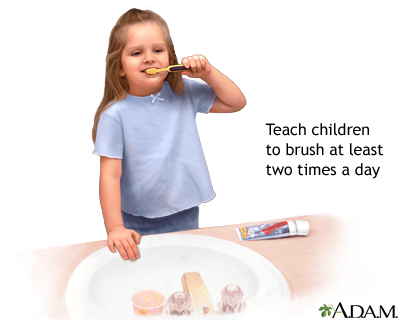Teach children to brush