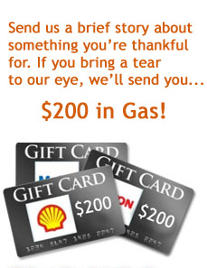 FS Thankful contest gas card